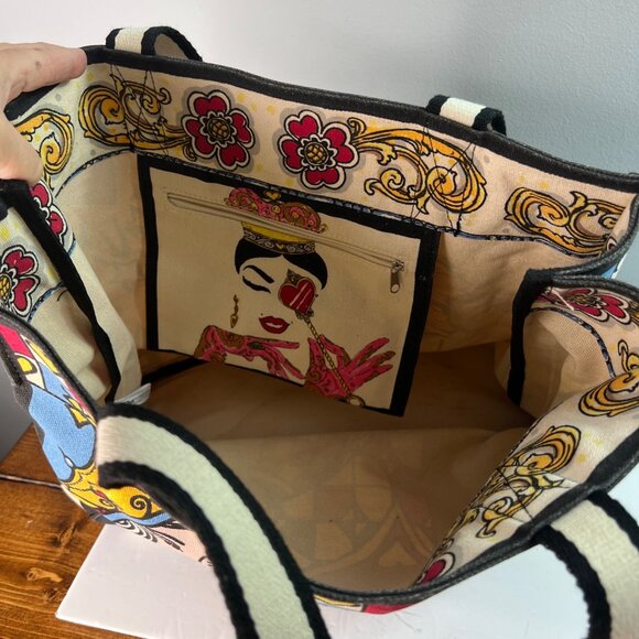 Brighton Queen Of Love Tote Bag With Heart Design & Bold Colors Purse Cards - Picture 12 of 16